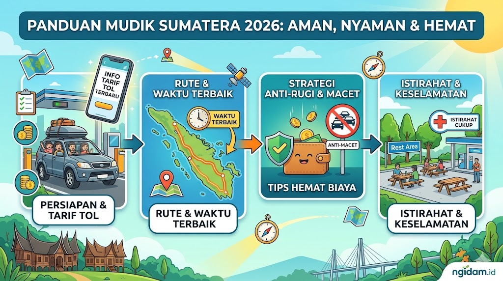 Panduan Mudik Sumatera 2026 rute tol Lampung Palembang hingga Medan